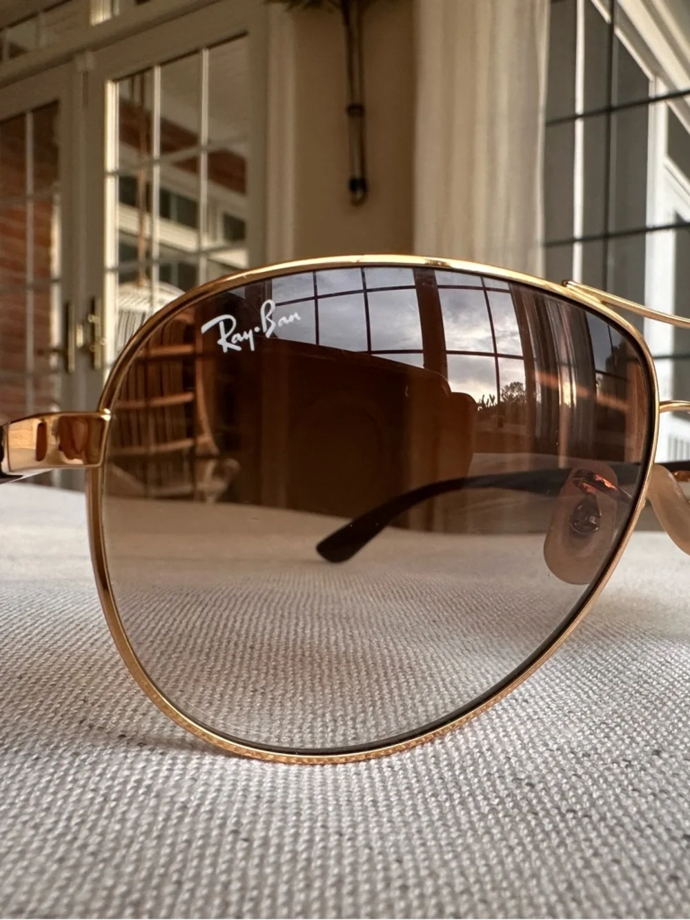 Ray-Ban RB8313 Carbon Fiber Aviator Sunglasses Gold/Brown Gradient 61mm w/ Case - Picture 9 of 11